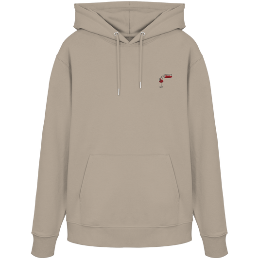 Organic Hoodie - Wein gestickt (rot)