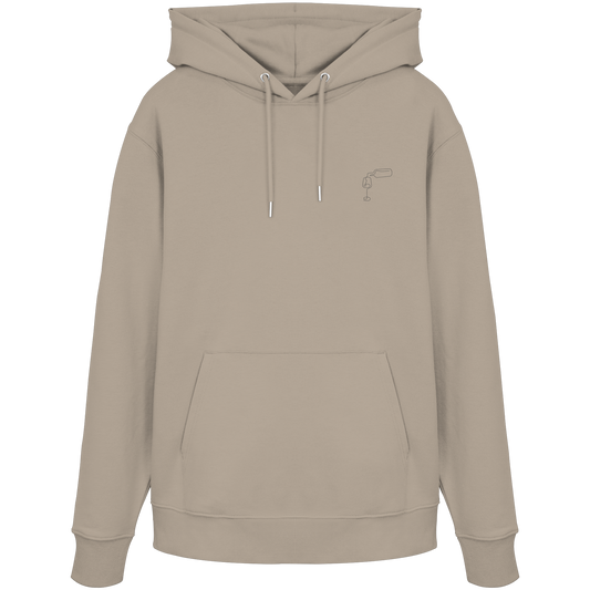 Organic Hoodie - Wein gestickt