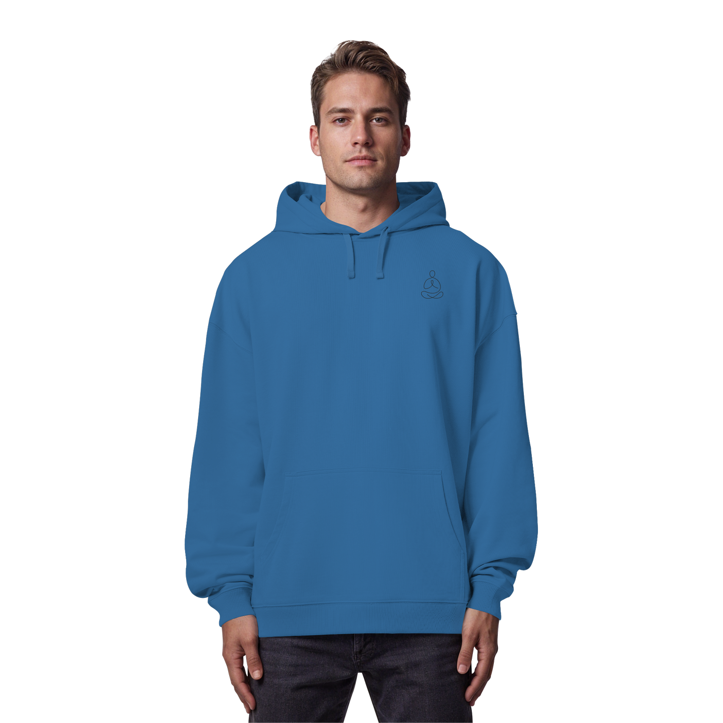 Organic Oversize Hoodie - Yoga gestickt