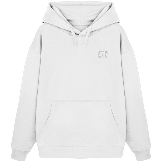 Organic Oversize Hoodie - Buch gestickt