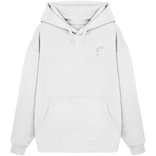 Organic Oversize Hoodie - Wein gestickt