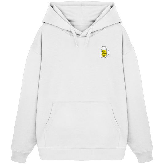 Organic Oversize Hoodie - Maßkrug gestickt (gelb)