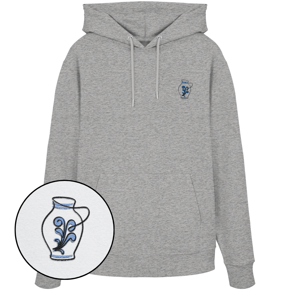 Organic Hoodie - Bembel gestickt (blau)