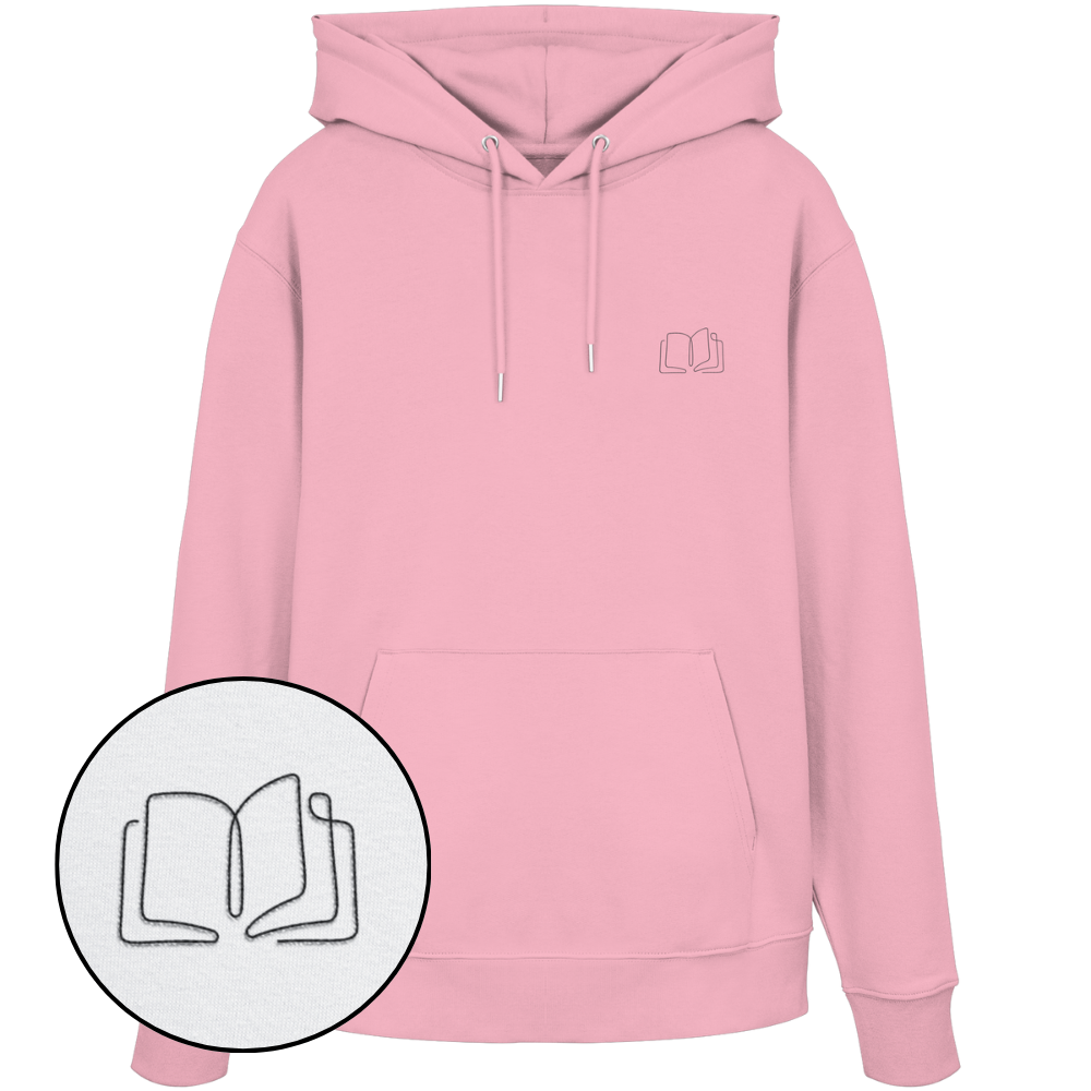 Organic Hoodie - Buch gestickt