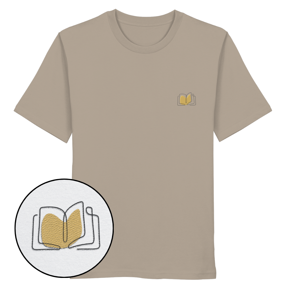 Organic Shirt - Buch gestickt (beige)
