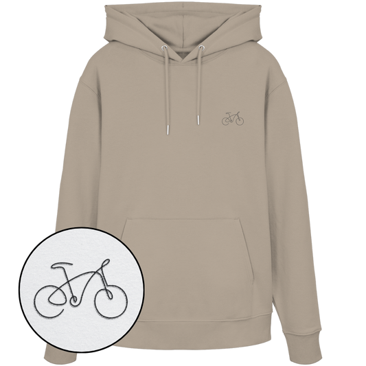 Organic Hoodie - Fahrrad gestickt