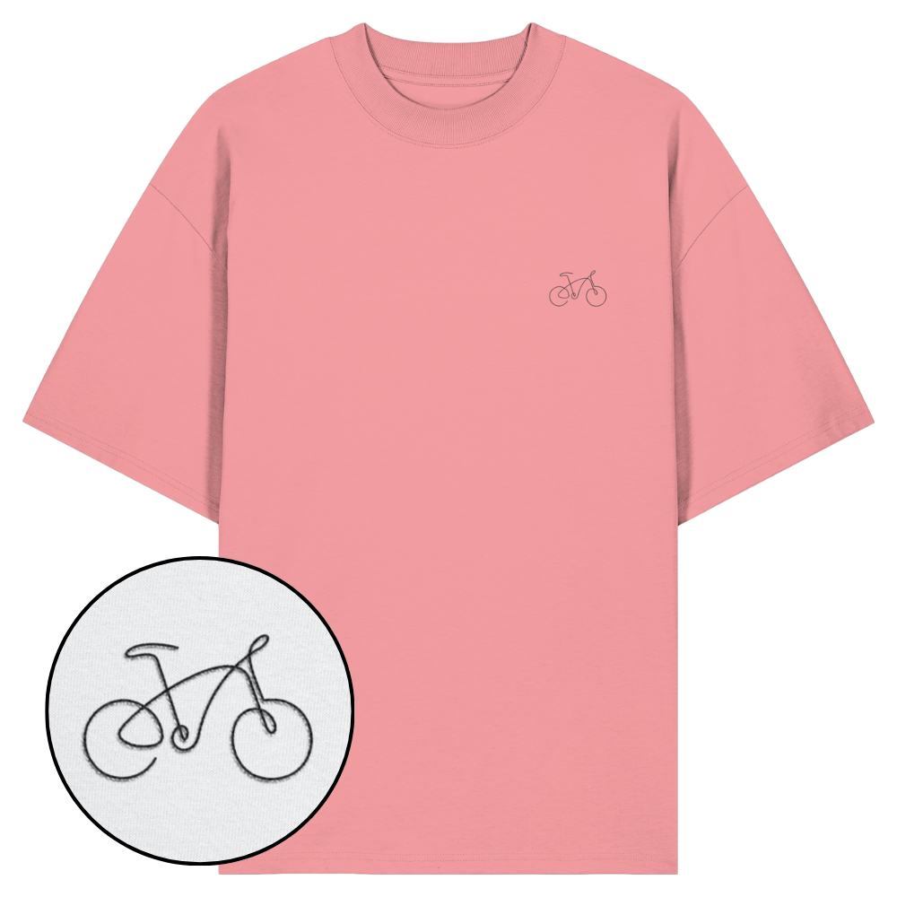 Organic Oversize Shirt - Fahrrad gestickt