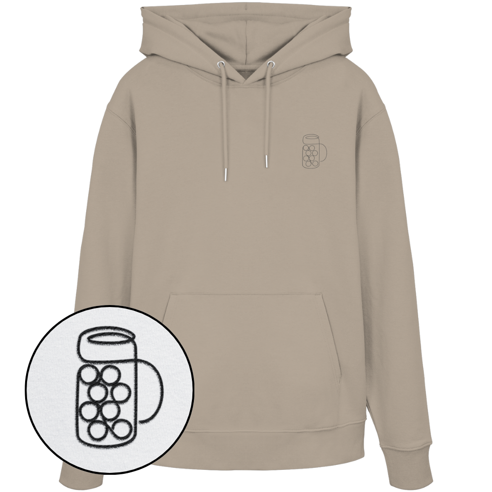 Organic Hoodie - Maßkrug gestickt