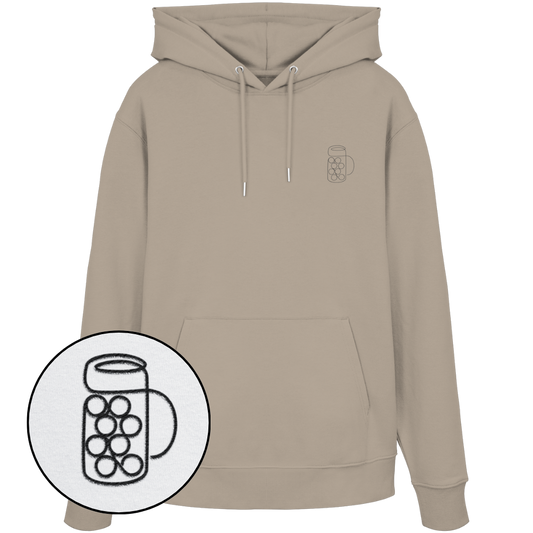 Organic Hoodie - Maßkrug gestickt