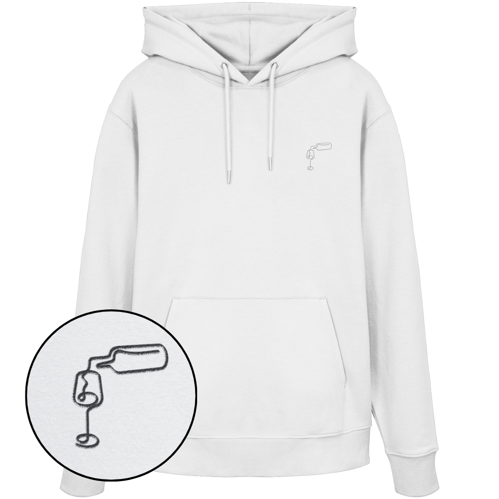 Organic Hoodie - Wein gestickt