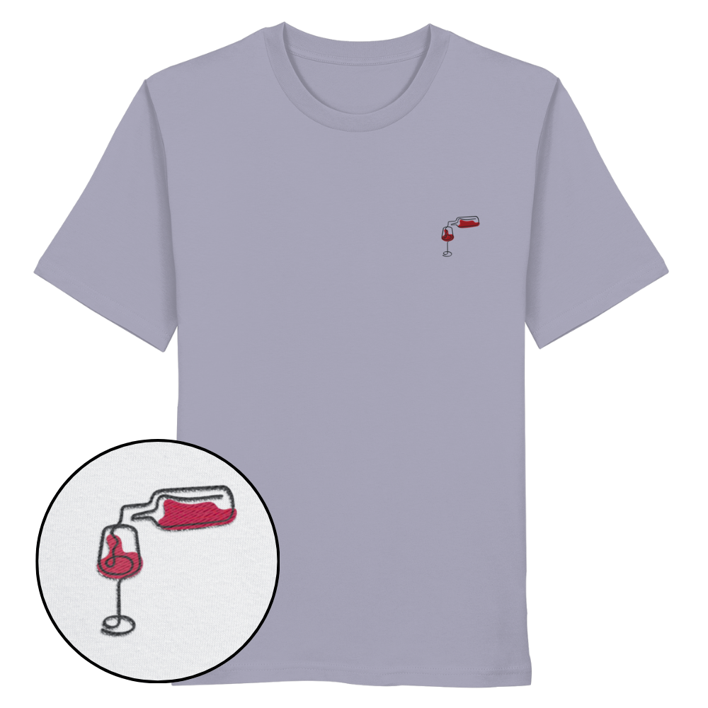 Organic Shirt - Wein gestickt (rot)