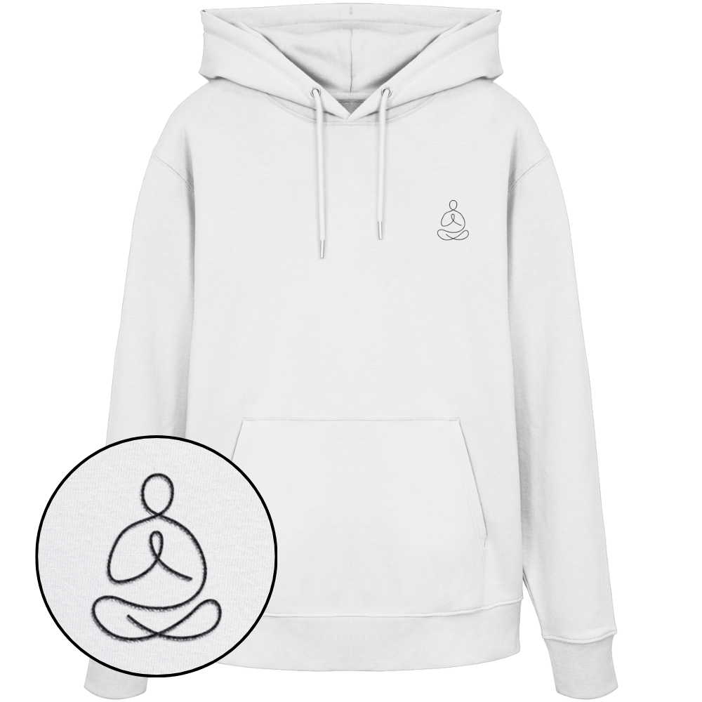Organic Hoodie - Yoga gestickt