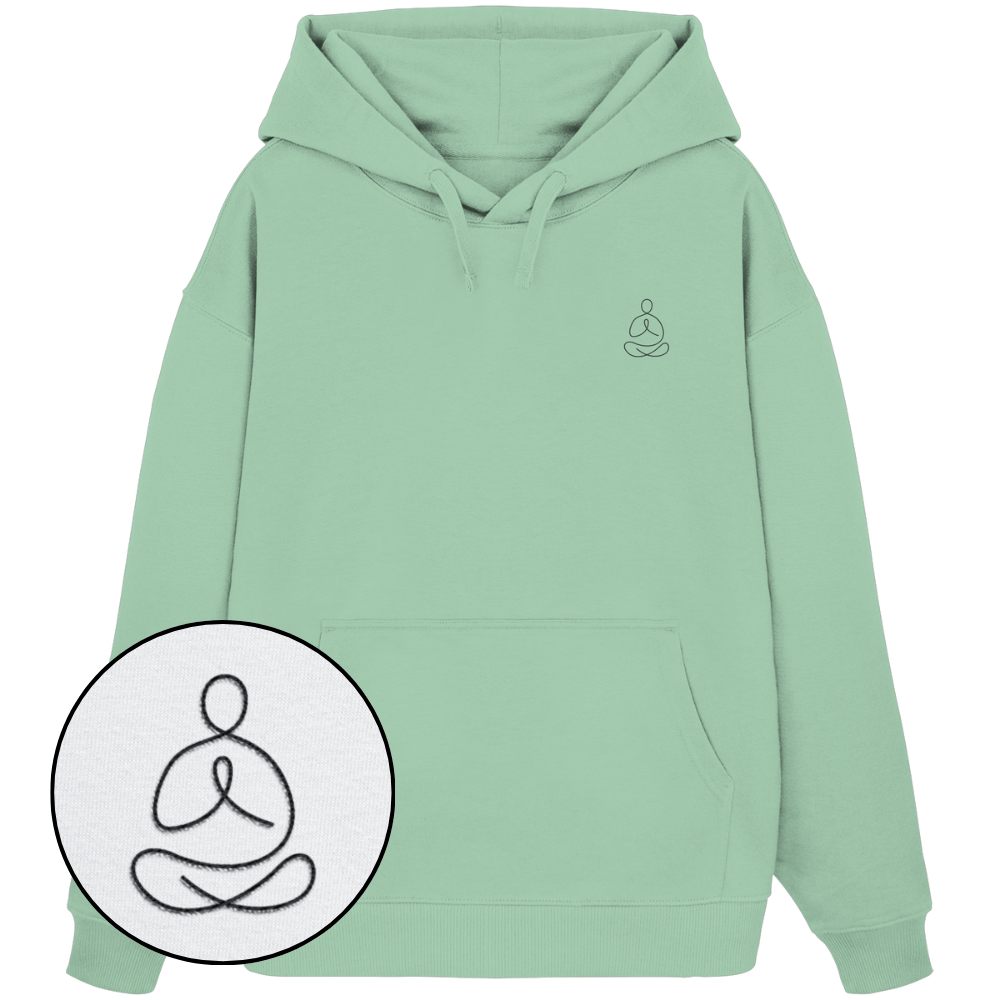 Organic Oversize Hoodie - Yoga gestickt