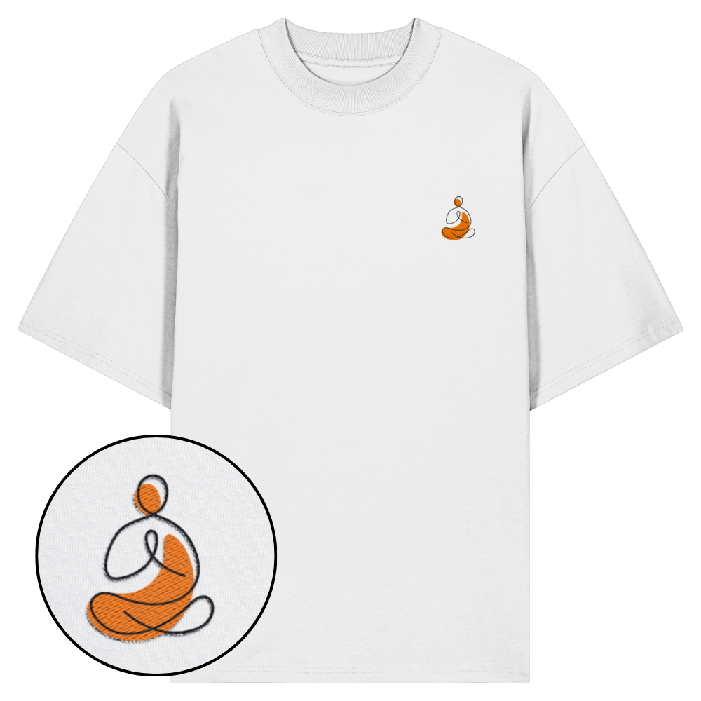 Organic Oversize Shirt - Yoga gestickt (orange)