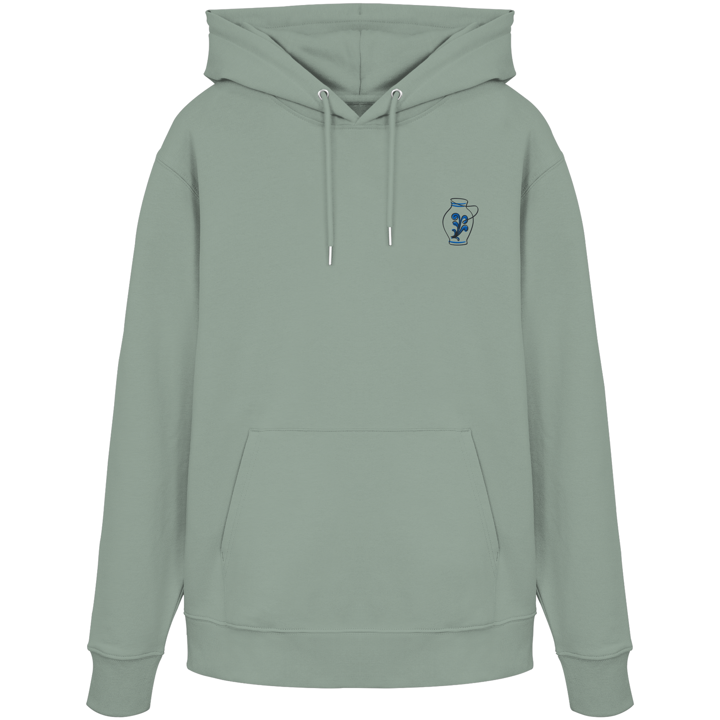 Organic Hoodie - Bembel gestickt (blau)