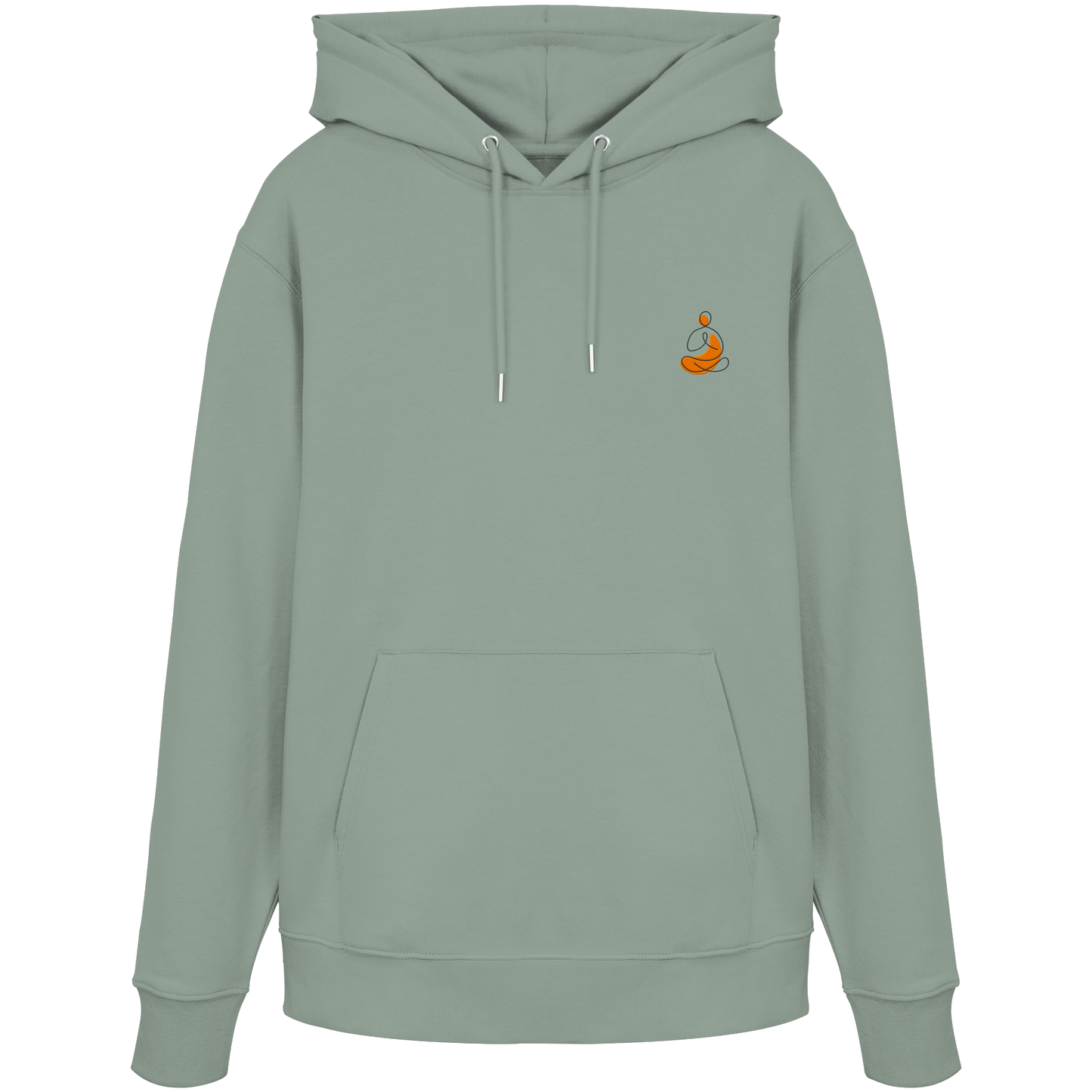 Organic Hoodie - Yoga gestickt (orange)
