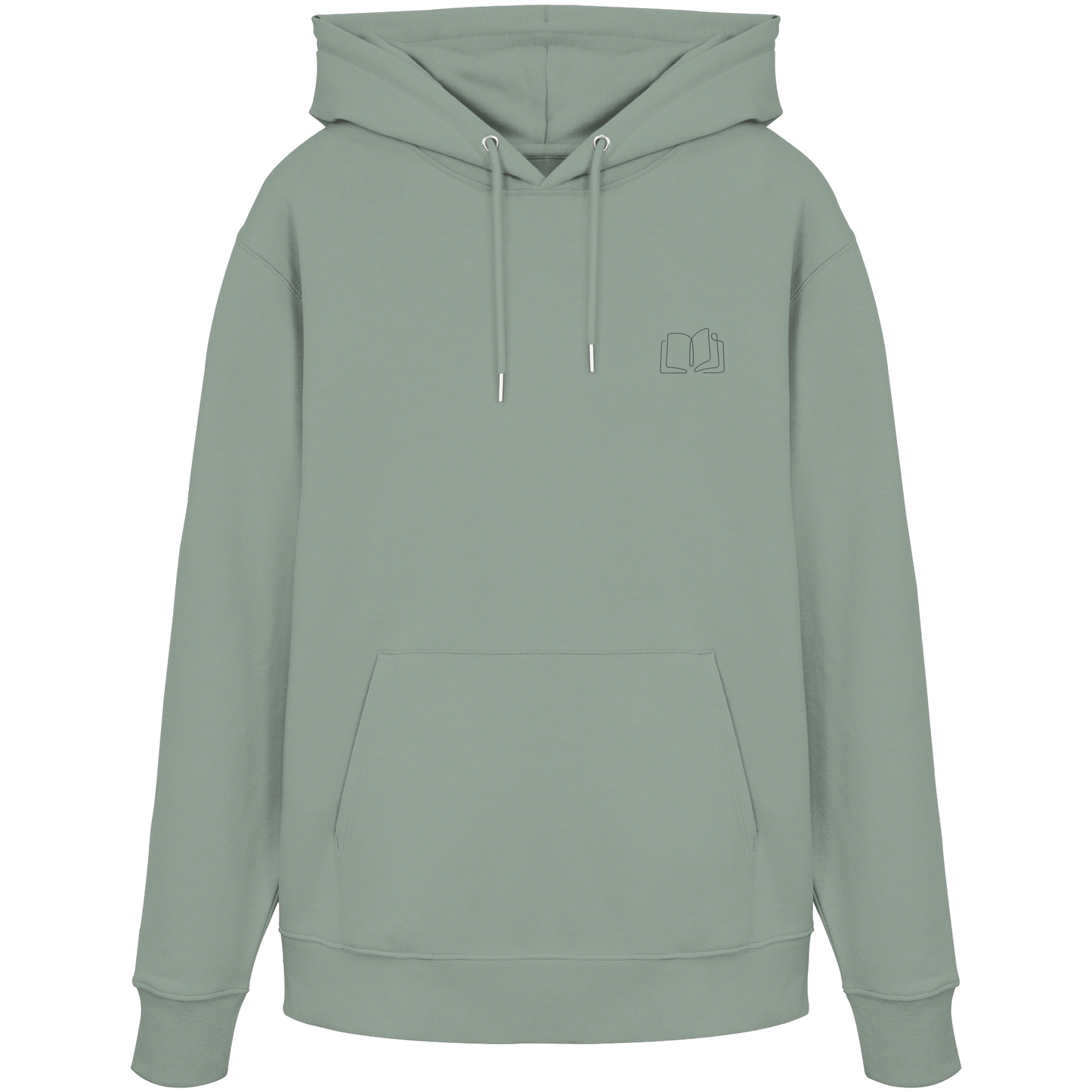 Organic Hoodie - Buch gestickt