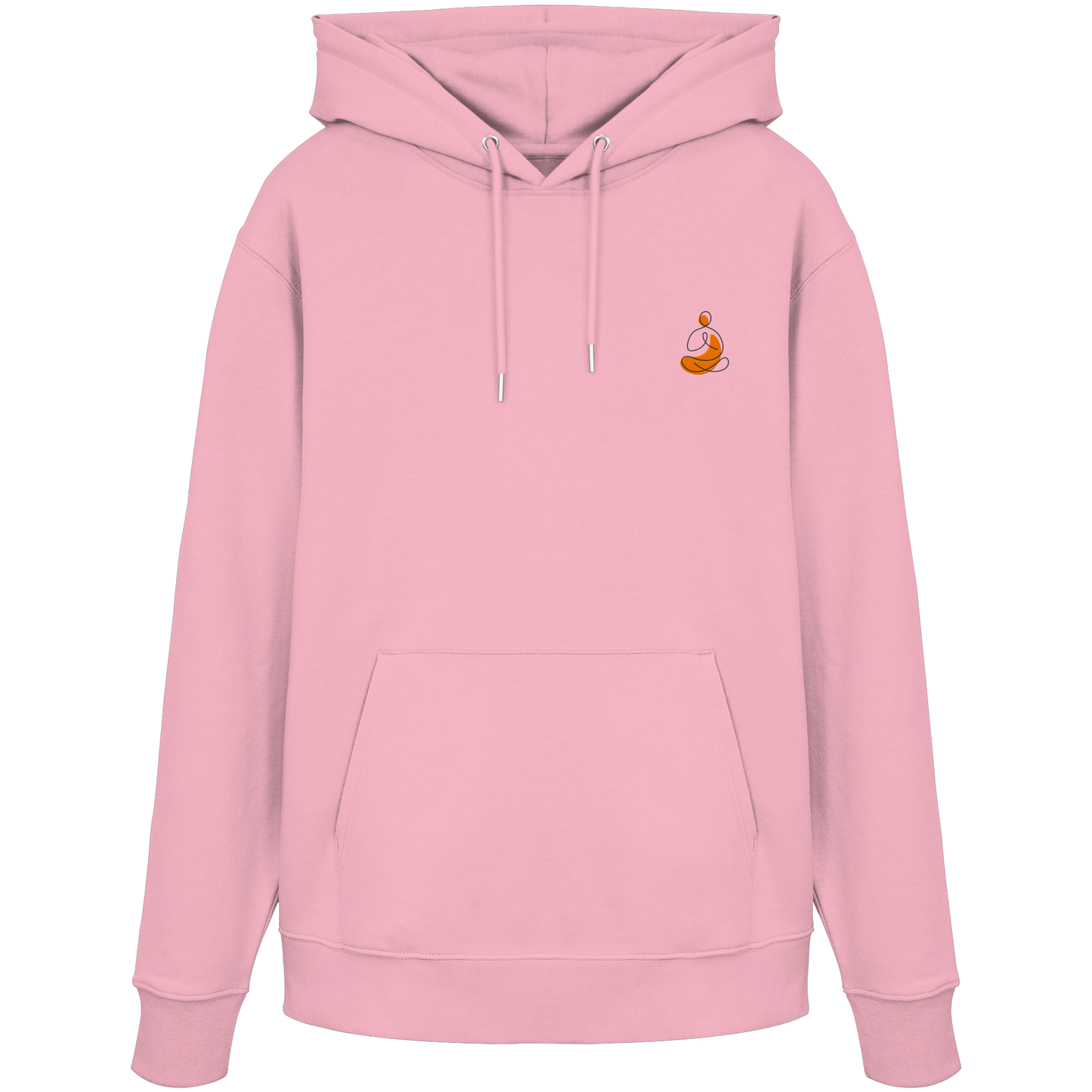 Organic Hoodie - Yoga gestickt (orange)