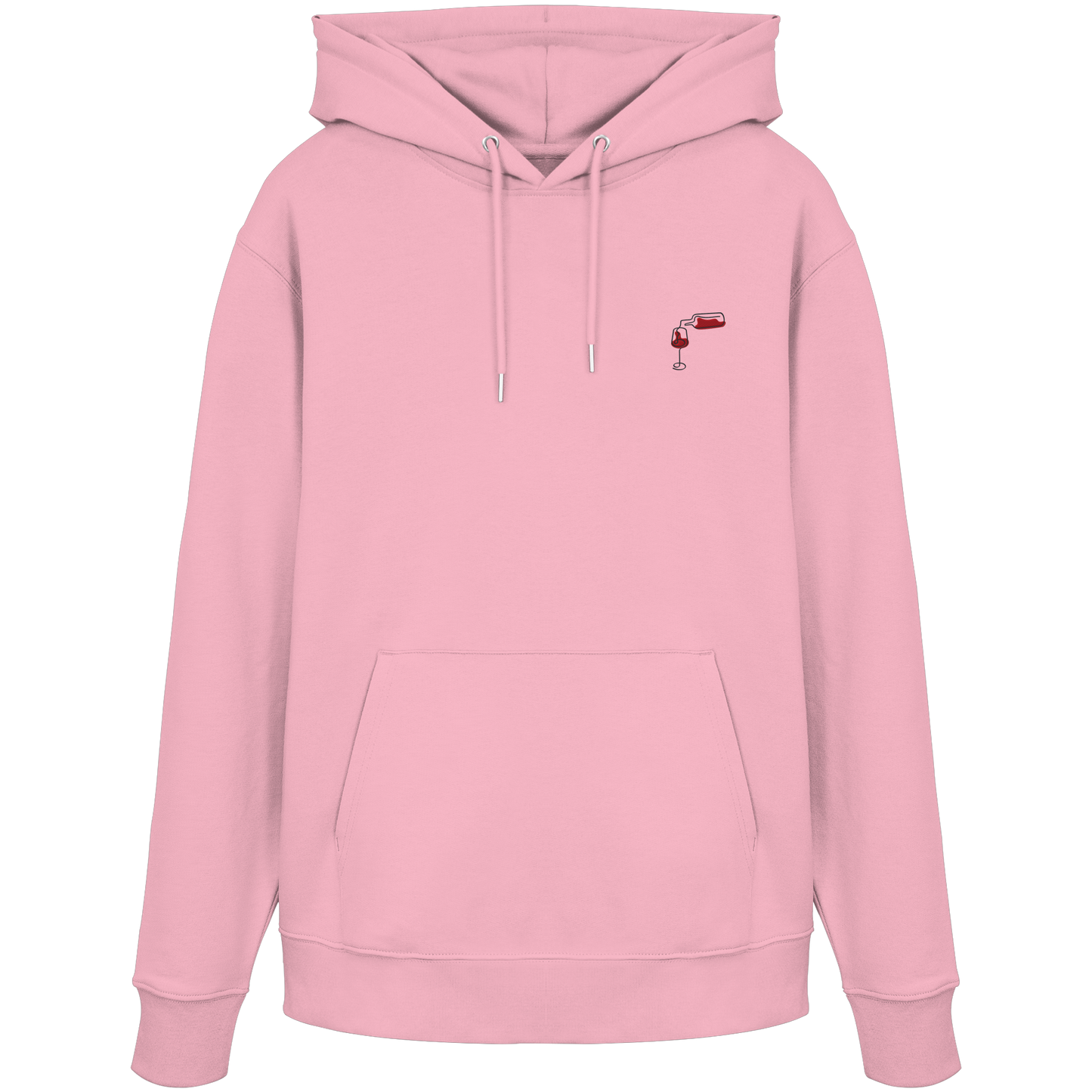 Organic Hoodie - Wein gestickt (rot)