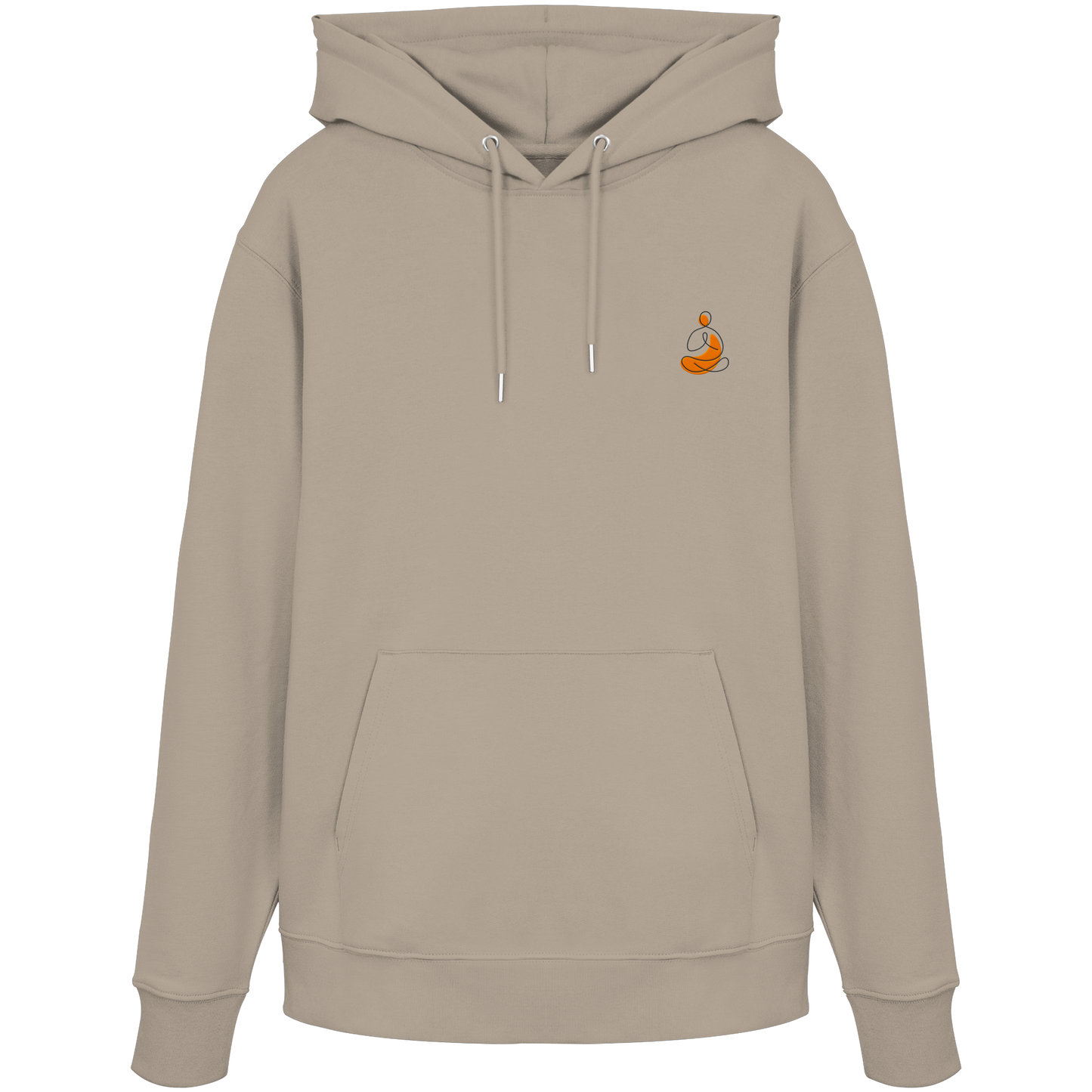 Organic Hoodie - Yoga gestickt (orange)