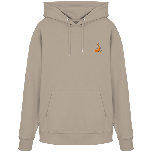 Organic Hoodie - Yoga gestickt (orange)