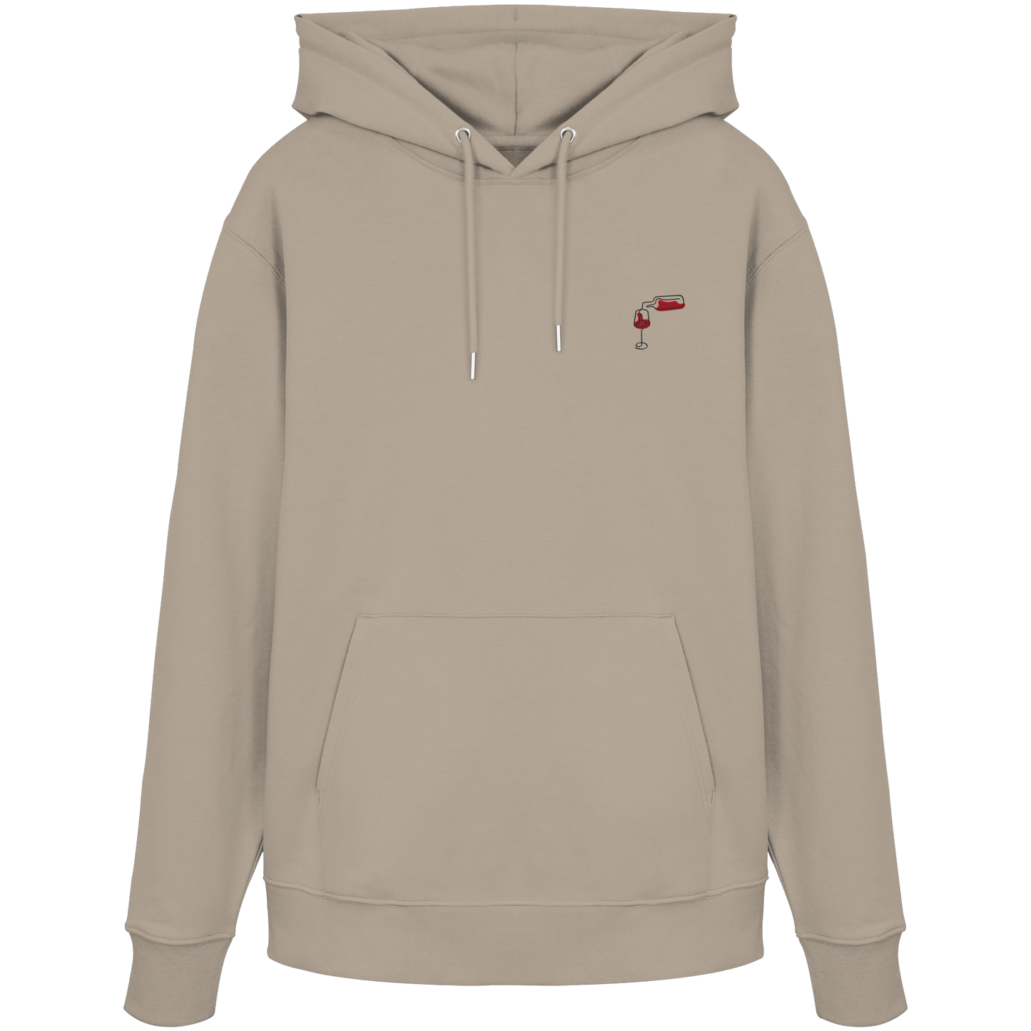 Organic Hoodie - Wein gestickt (rot)