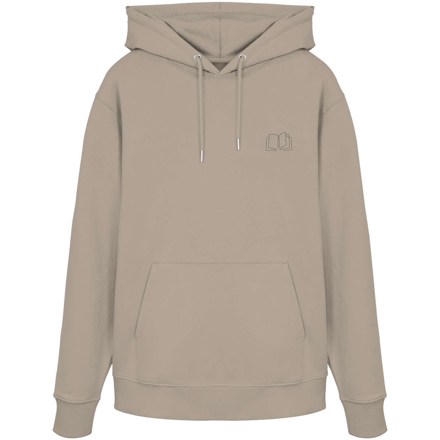 Organic Hoodie - Buch gestickt