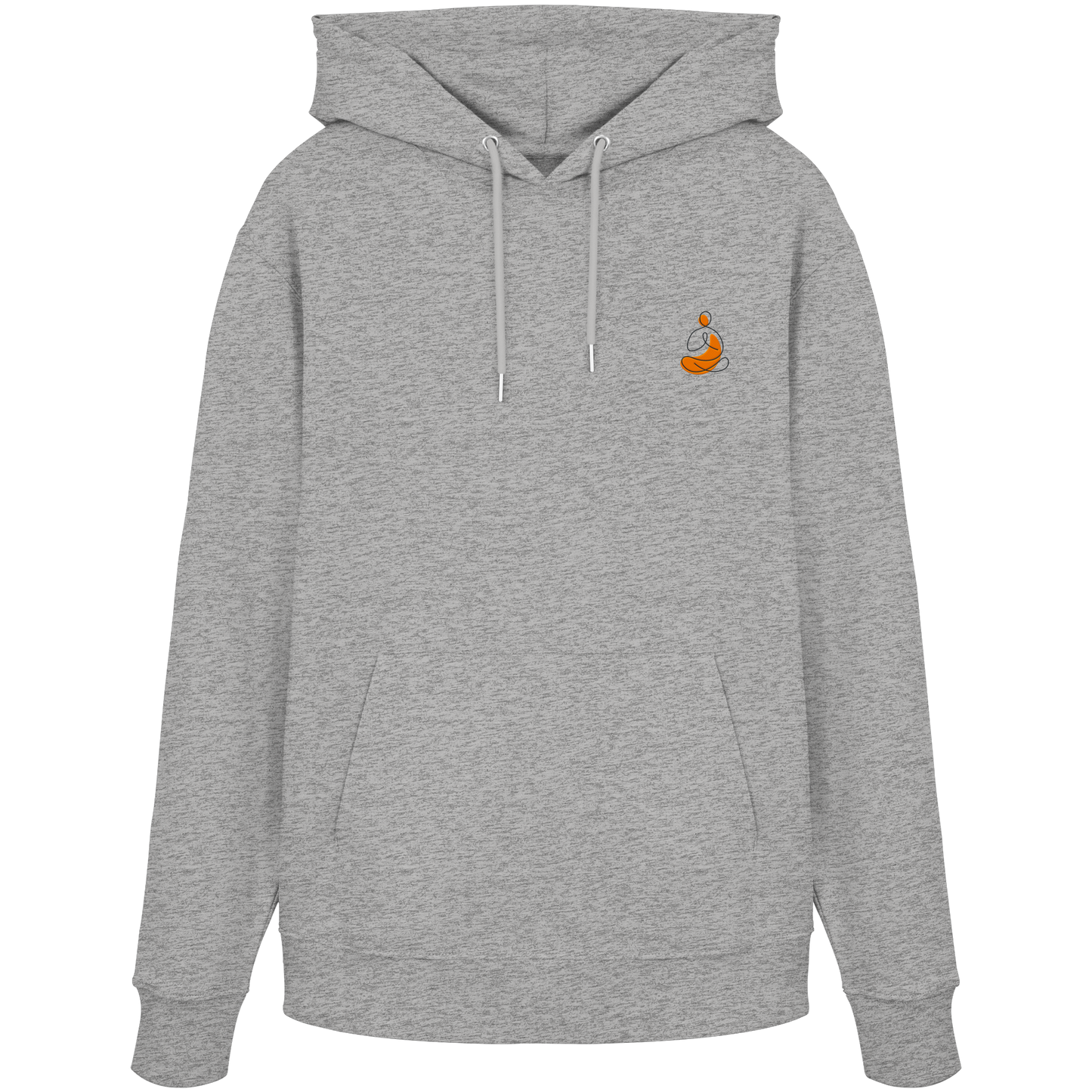Organic Hoodie - Yoga gestickt (orange)