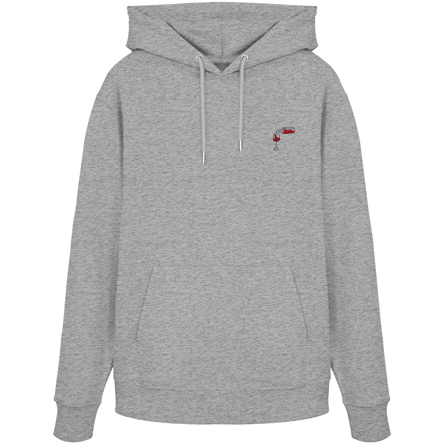 Organic Hoodie - Wein gestickt (rot)