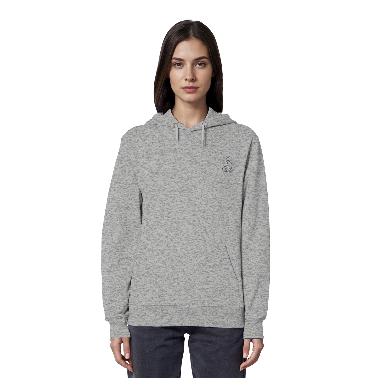 Organic Hoodie - Yoga gestickt