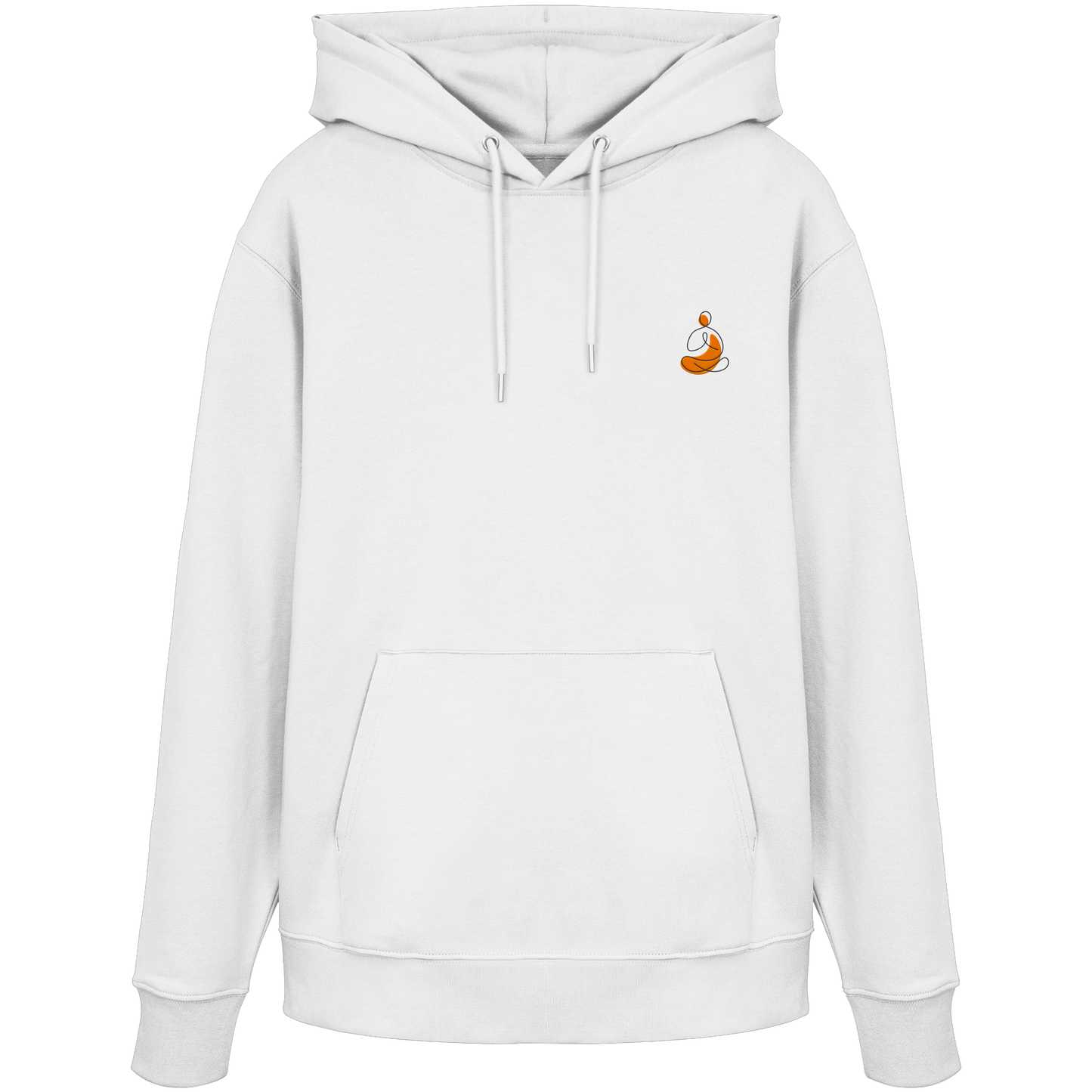 Organic Hoodie - Yoga gestickt (orange)