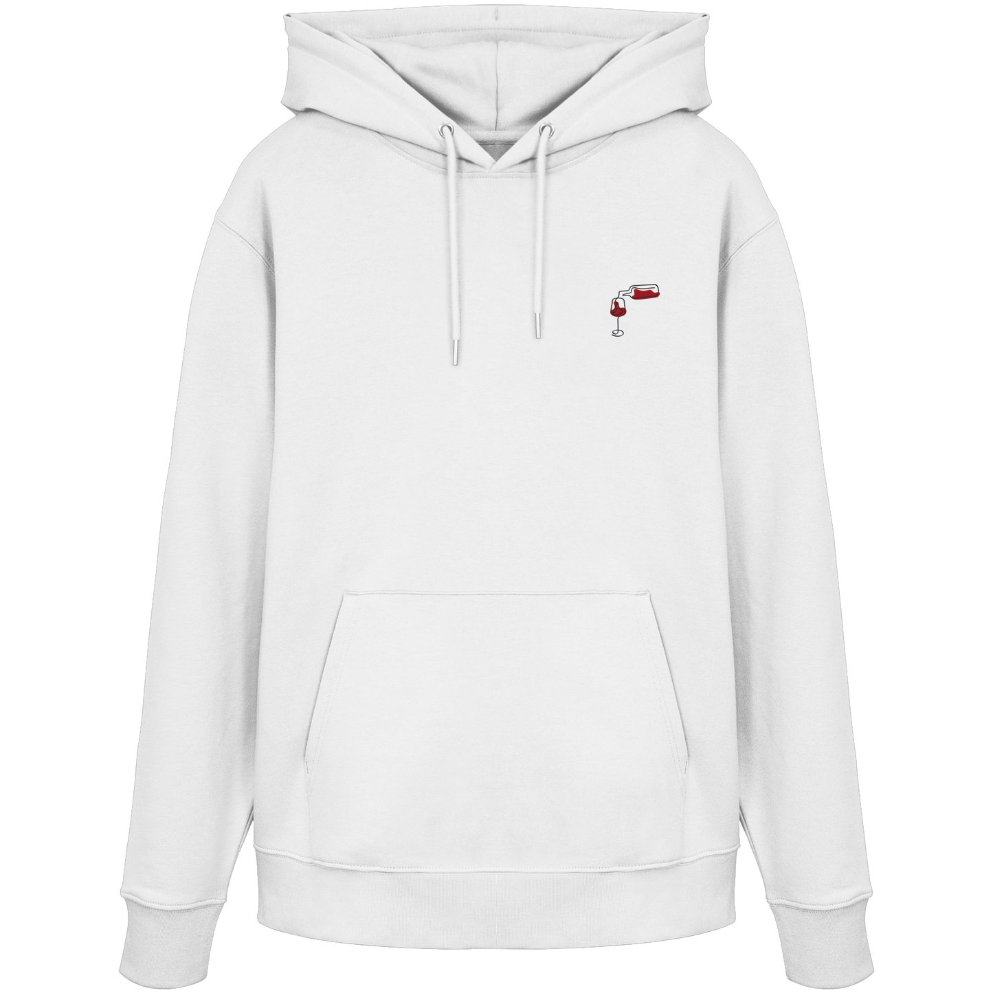Organic Hoodie - Wein gestickt (rot)