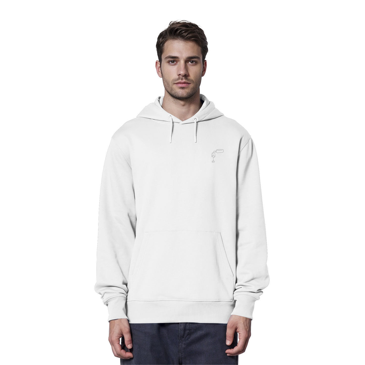 Organic Hoodie - Wein gestickt