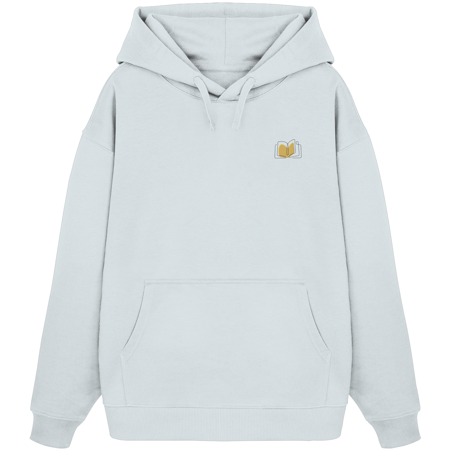 Organic Oversize Hoodie - Buch gestickt (beige)