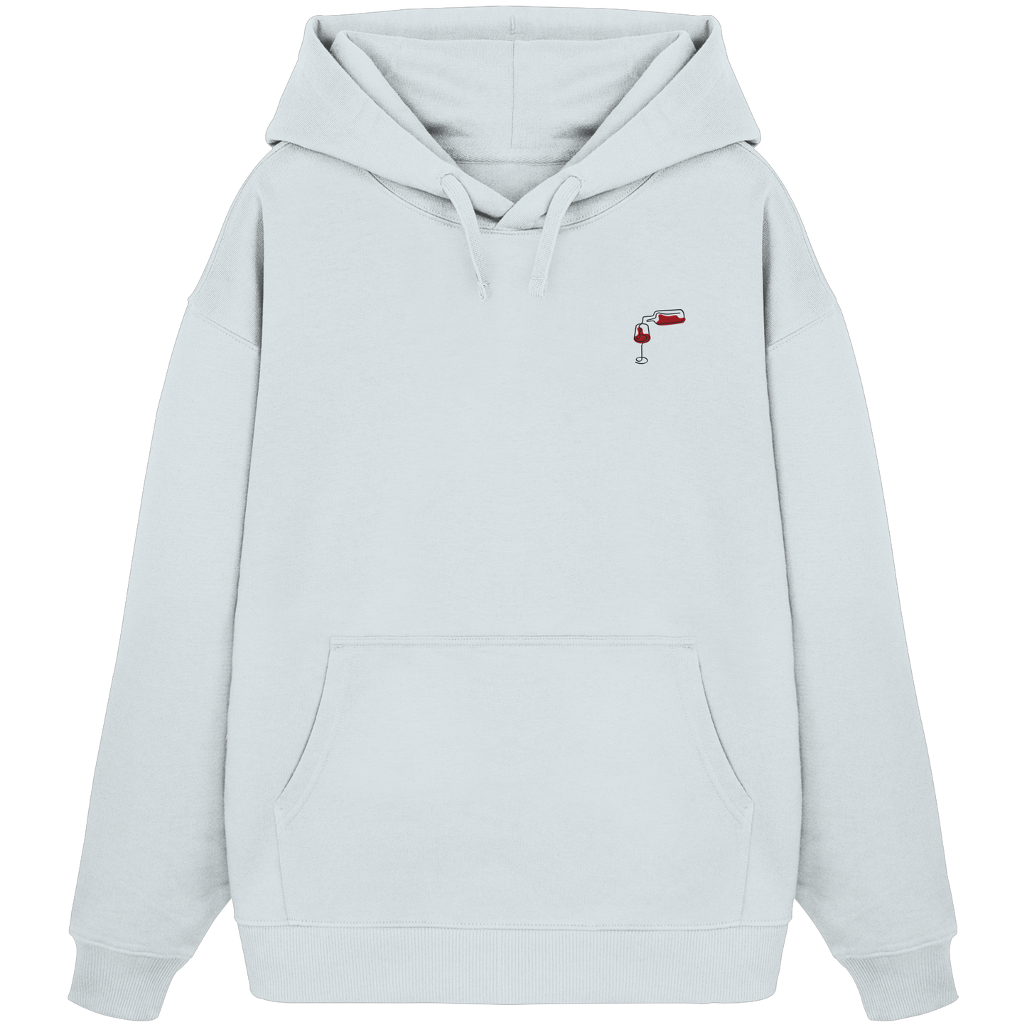 Organic Oversize Hoodie - Wein gestickt (rot)