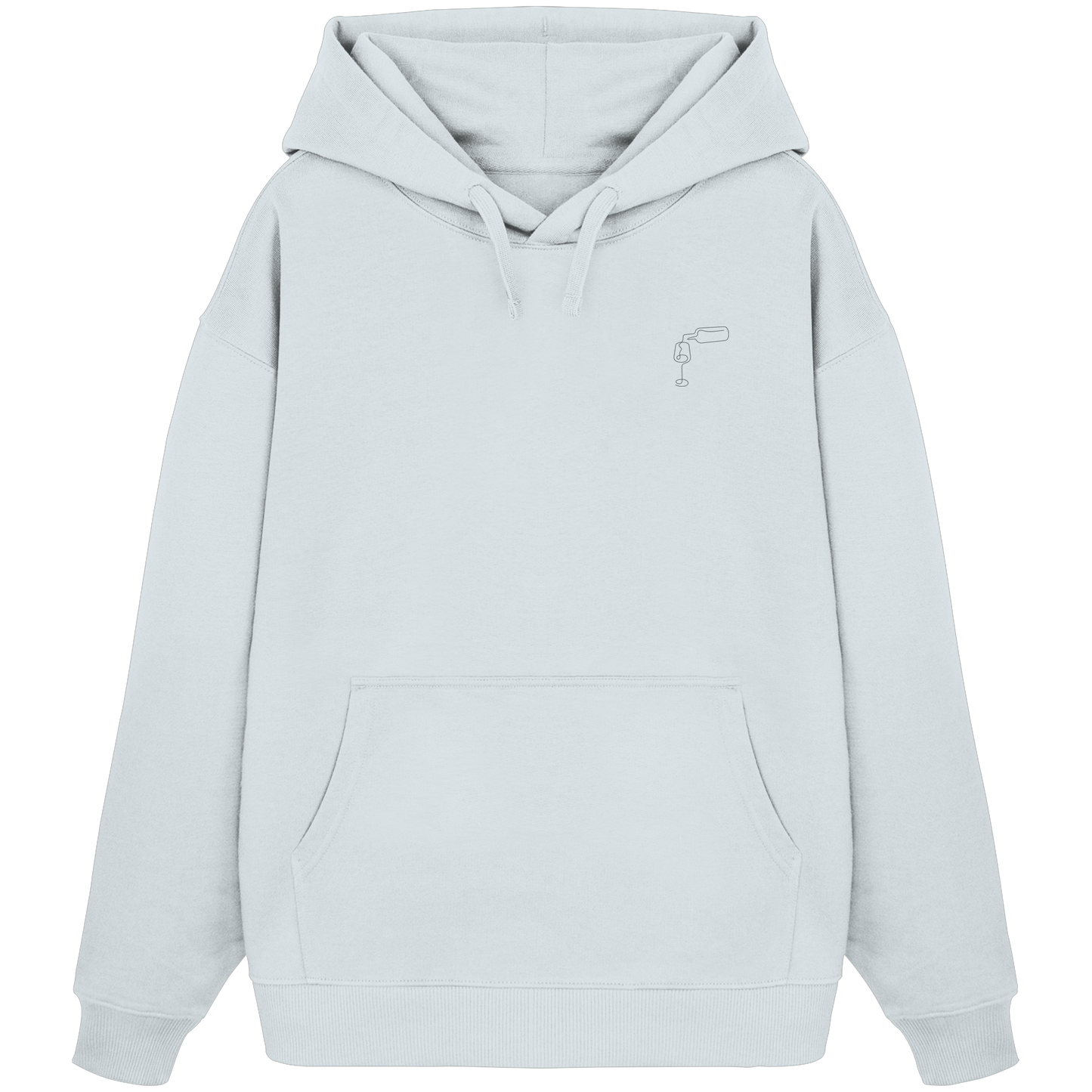 Organic Oversize Hoodie - Wein gestickt