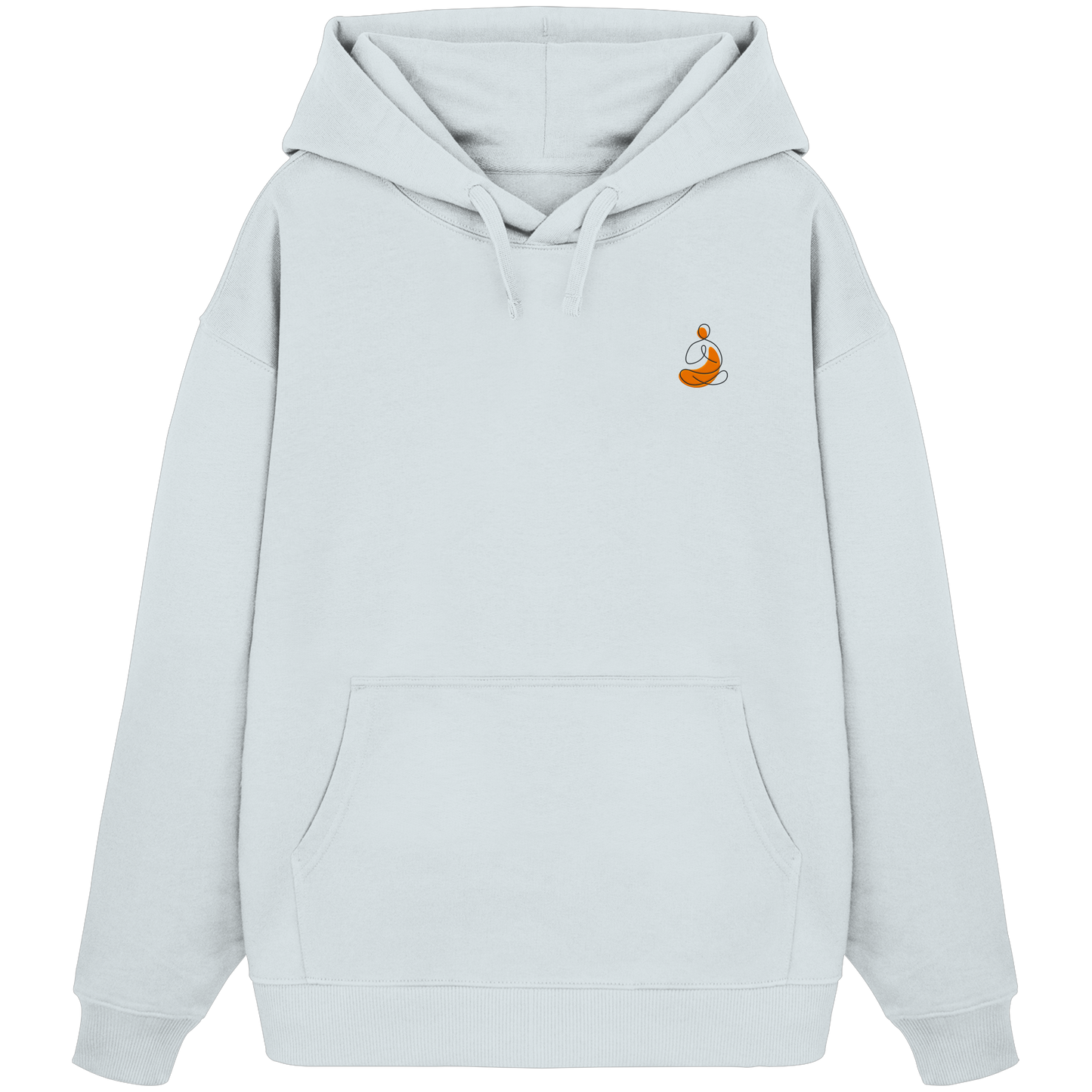 Organic Oversize Hoodie - Yoga gestickt (orange)