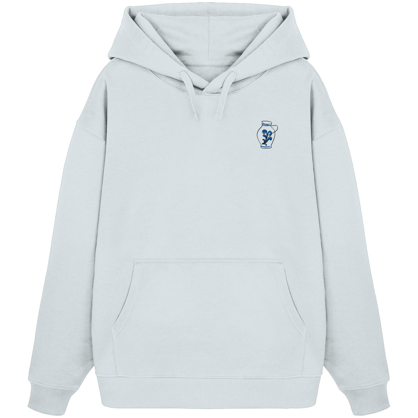 Organic Oversize Hoodie - Bembel gestickt (blau)