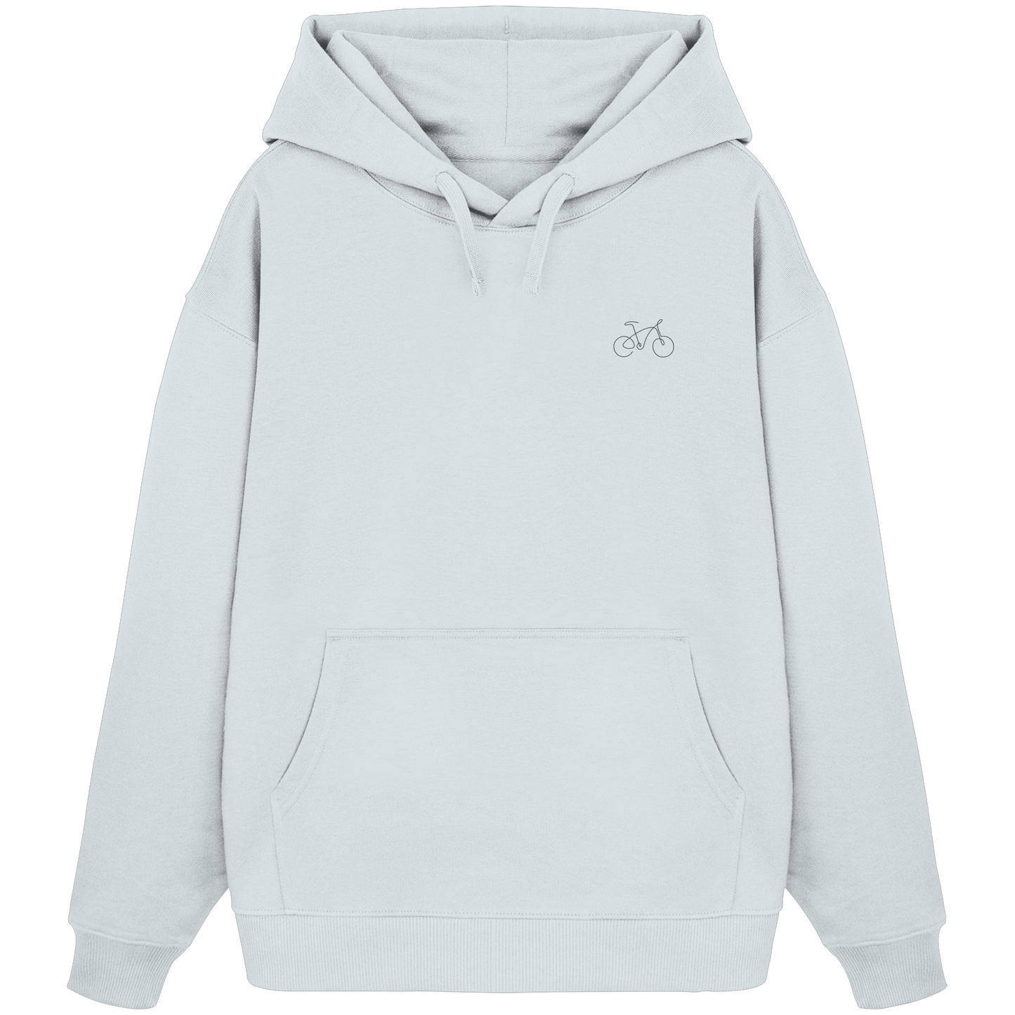 Organic Oversize Hoodie - Fahrrad gestickt