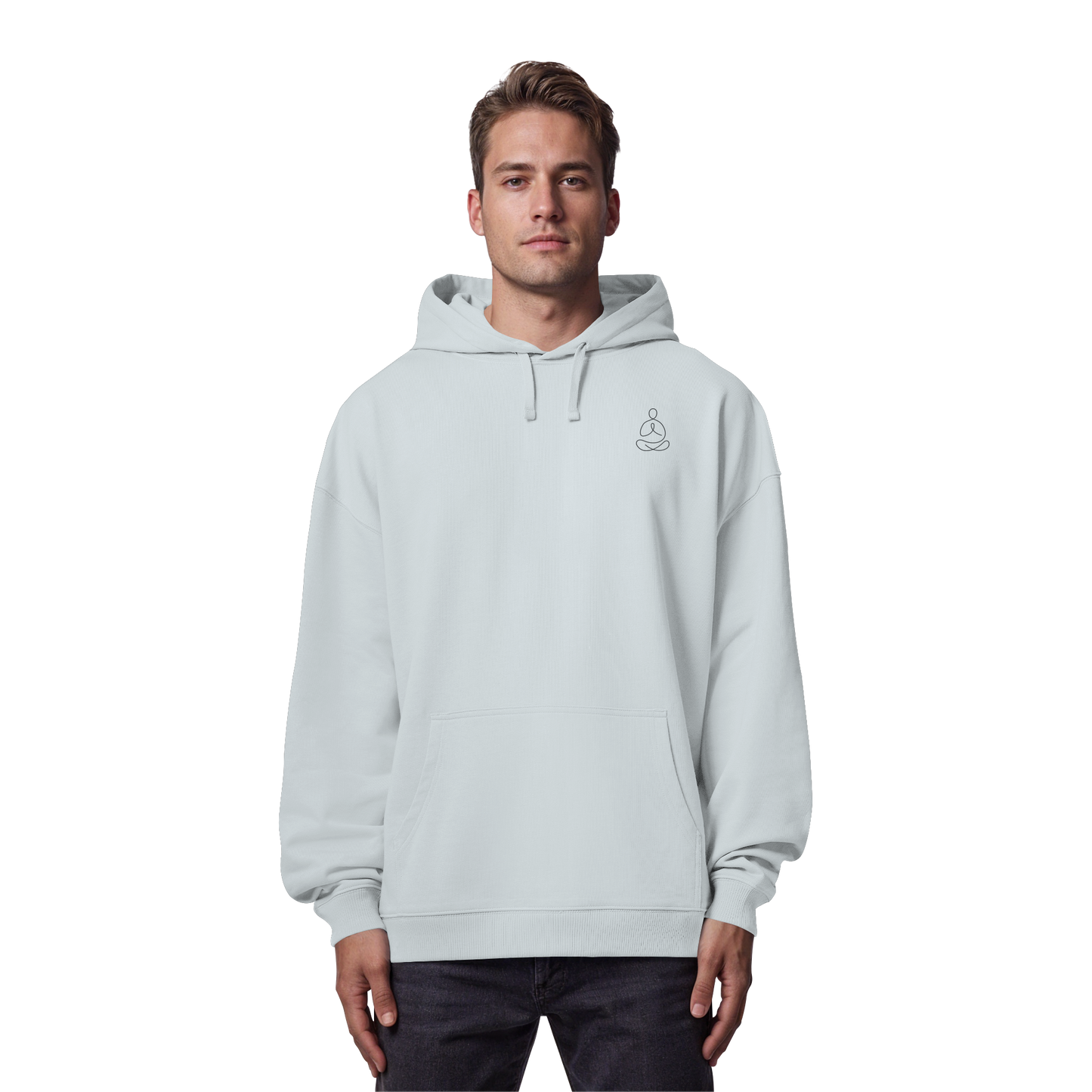 Organic Oversize Hoodie - Yoga gestickt