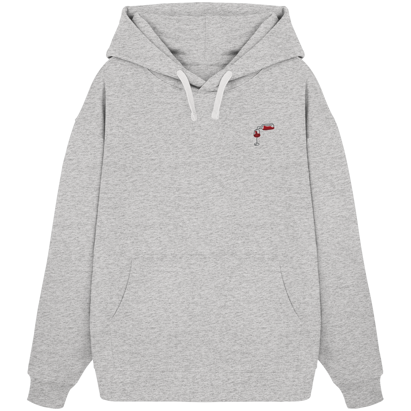 Organic Oversize Hoodie - Wein gestickt (rot)