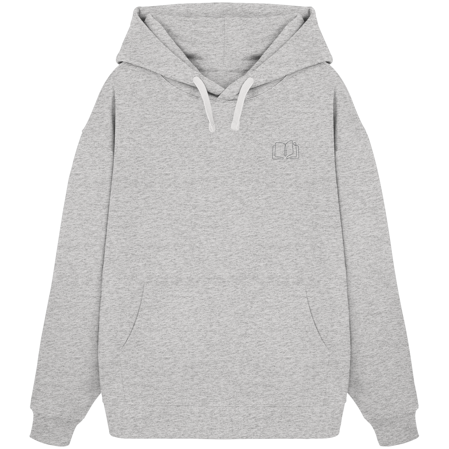 Organic Oversize Hoodie - Buch gestickt