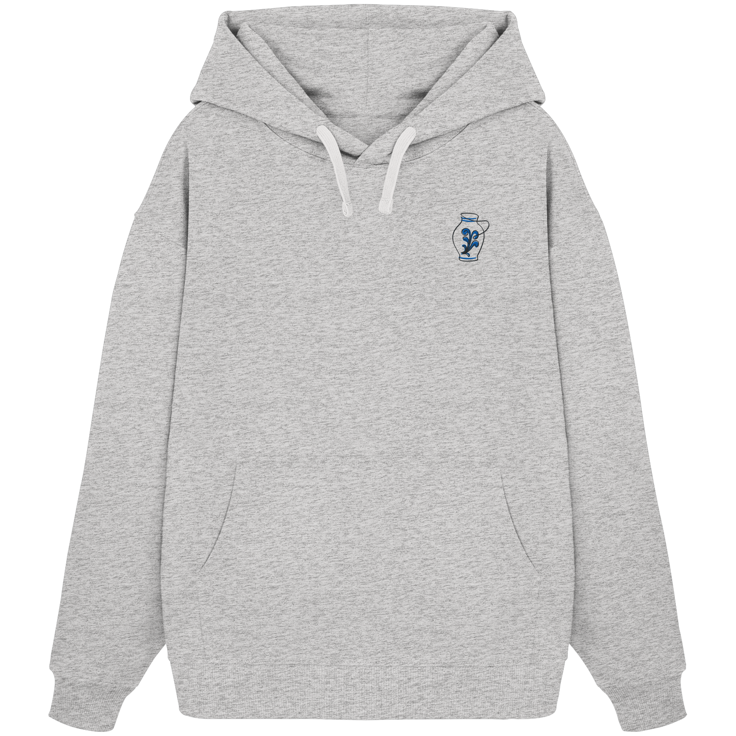 Organic Oversize Hoodie - Bembel gestickt (blau)