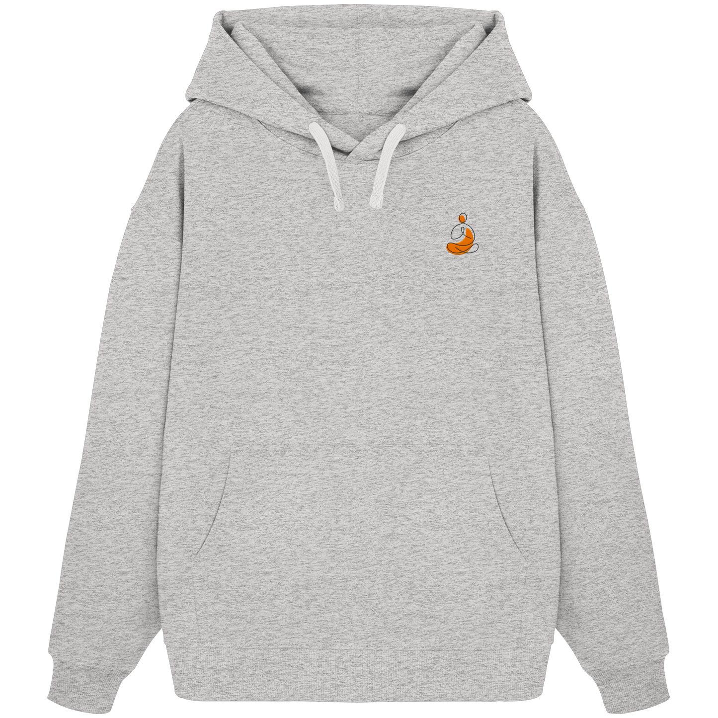 Organic Oversize Hoodie - Yoga gestickt (orange)