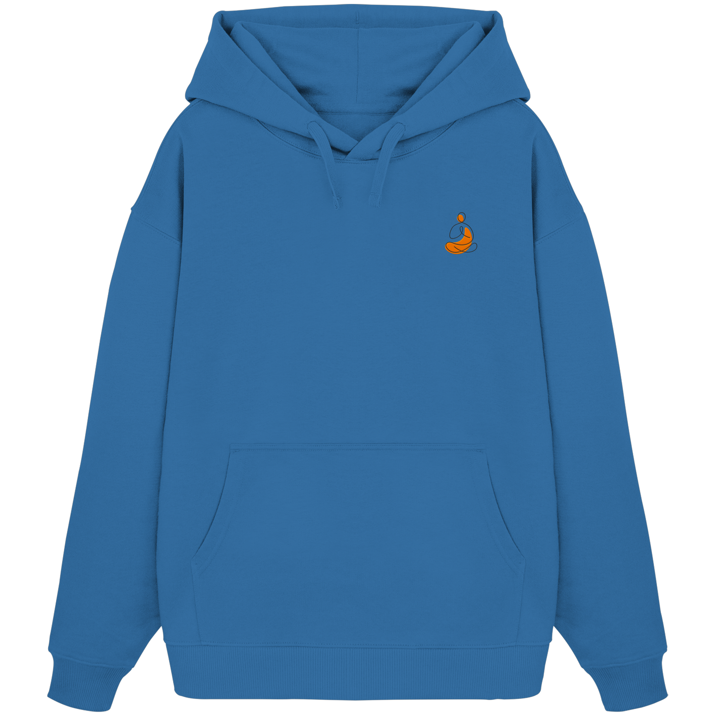 Organic Oversize Hoodie - Yoga gestickt (orange)