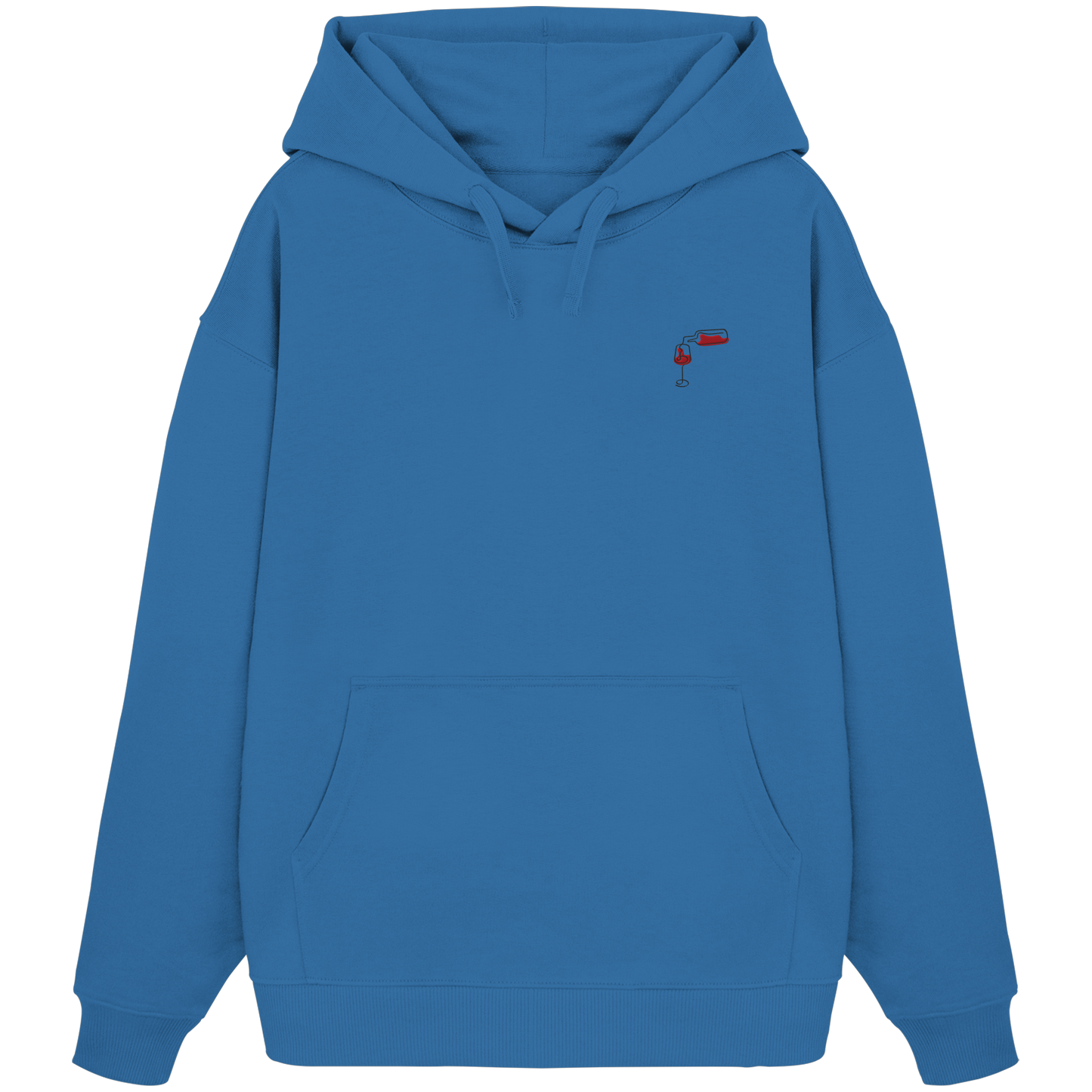 Organic Oversize Hoodie - Wein gestickt (rot)