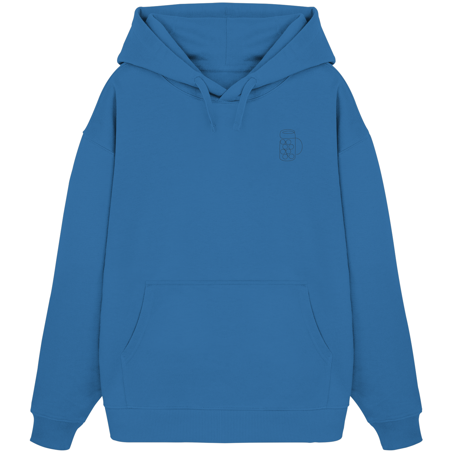 Organic Oversize Hoodie - Maßkrug gestickt