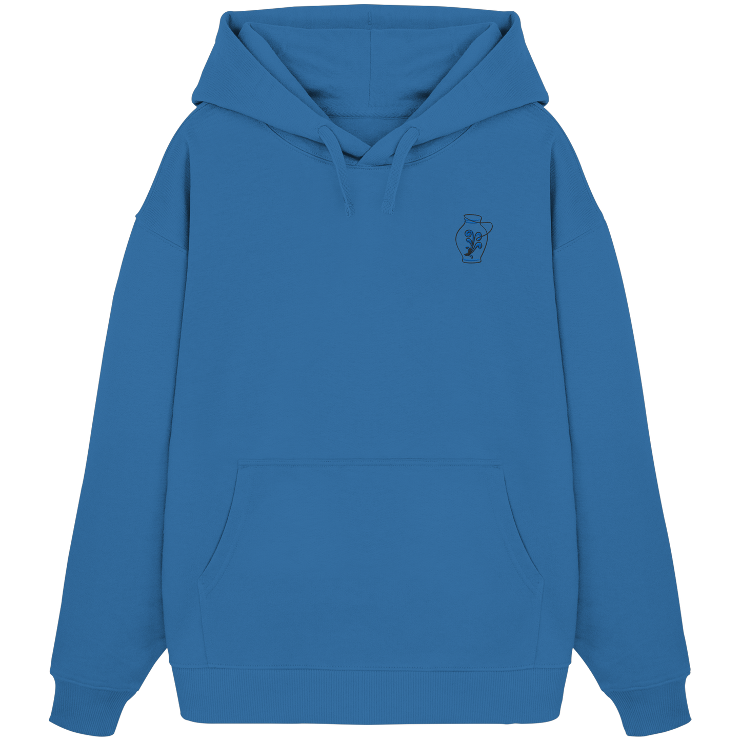 Organic Oversize Hoodie - Bembel gestickt (blau)