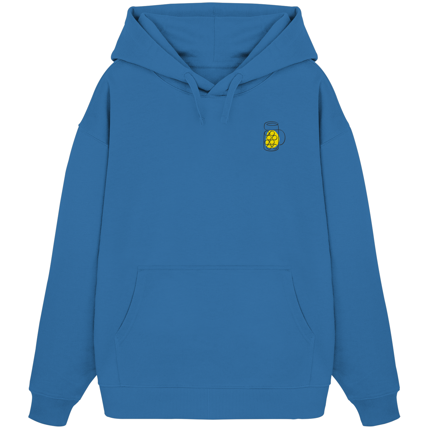 Organic Oversize Hoodie - Maßkrug gestickt (gelb)