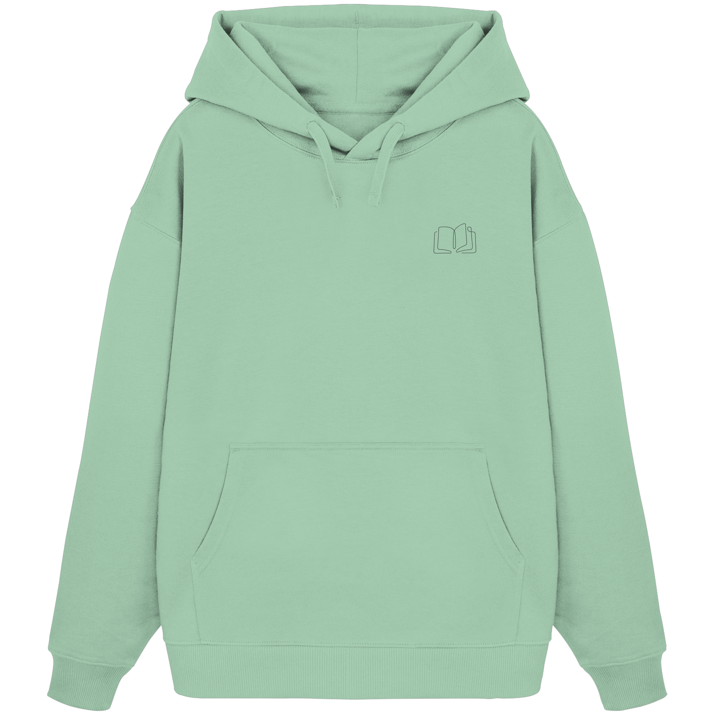 Organic Oversize Hoodie - Buch gestickt